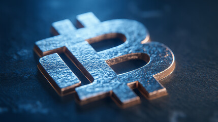 Close-up of Engraved Blockchain Ledger Icon on Metal