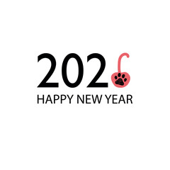 Cherry with 2006 text. Happy new year greeting card