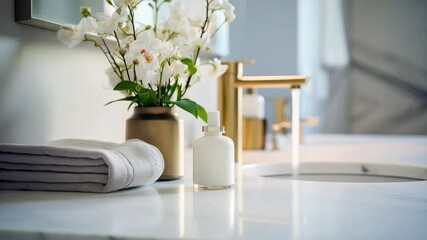 Nordic design showcased in the bathroom with a stylish washbasin.