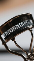 Close-up of a Metal Eyelash Curler with Rubber Pad