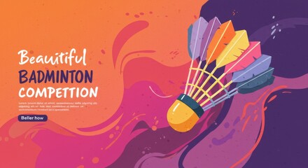 Banner design suitable for badminton competition poster. Ai generate , Ai generative