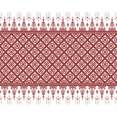 
Traditional Thai-inspired seamless pattern with geometric floral motifs in red. Perfect for fabric, packaging, digital paper, and craft projects. Includes tileable design for easy repeating.
