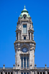 Porto City Hall in Avenida dos Aliados, Portugal. Historic Porto City Hall building on Avenida dos Aliados, a landmark of civic architecture in northern Portugal.