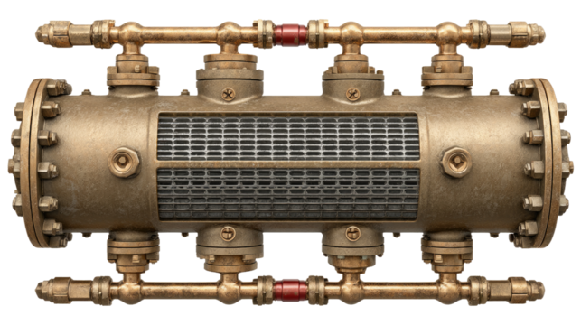 Steampunk Machine Design: An ornate steampunk machine, an elaborate composition of brass pipes, valves, and rivets. Detailed and captivating, showcasing industrial engineering and artistic expression. - Powered by Adobe