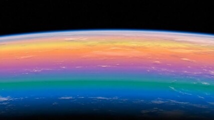 Vibrant Earth Horizon with Colorful Atmosphere - Powered by Adobe