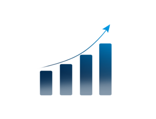 PNG Business chart with graph arrow. Transparent black growth chart bar.	
