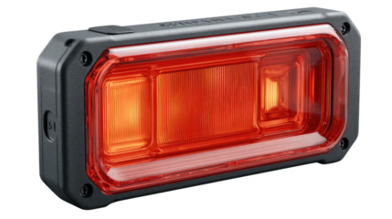 Illuminated Tail Light: A striking, high-resolution capture of an activated tail light with vibrant red illumination, ideal for illustrating vehicle safety and design.