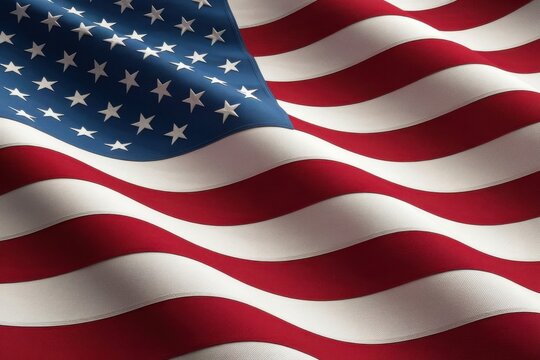 American flag waving gently, a symbol of unity and resilience