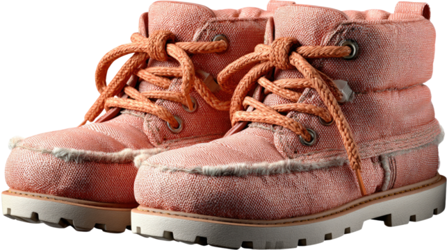 Cozy Winter Boots: Close-up shot showcases two pairs of stylish, pink winter boots with warm, fluffy lining, perfect for stepping out in the cold.
