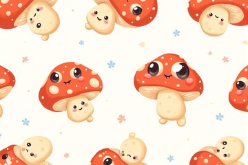 seamless pattern with funny cartoon monsters