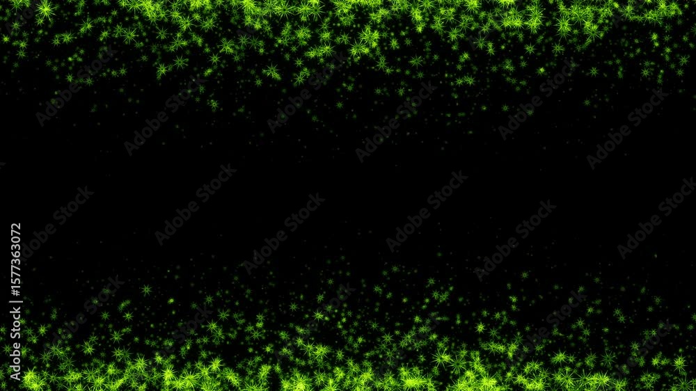 Canvas Prints beautiful loop flickering glow green stars particles flying in the air animation on black abstract b