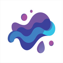 Abstract Blue and Purple Wavy Shapes Vector