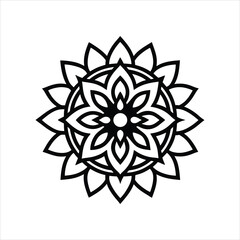 Abstract Mandala Pattern Vector Line Art Design
