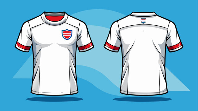 This white T-shirt template showcases minimalism at its finest. Both front and back views gleam on a clean background, perfect for showcasing modern simplicity in sharp vector art.