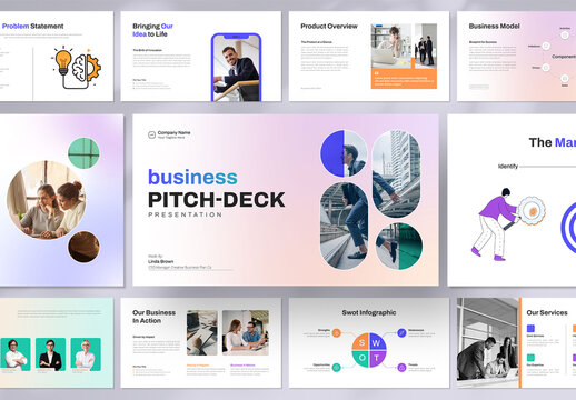Modern Pitch Deck Presentation Template for Startups and Corporates