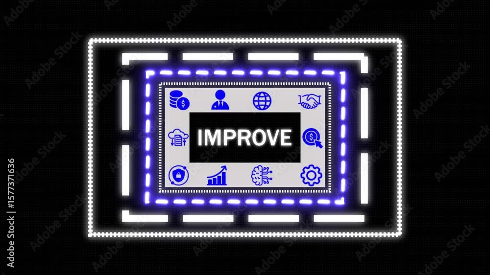 Poster an business improve concept .blue wave digital data flow. seamless loop technology network backgroun