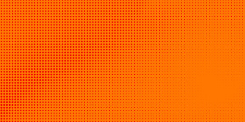 Dots halftone orange color pattern gradient texture with technology digital background. Dots pop art comics with summer background.