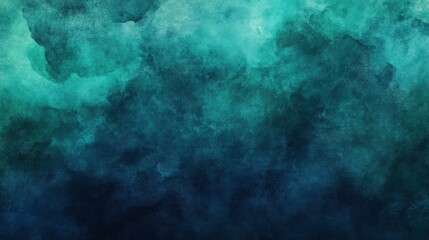 Fototapeta premium Abstract teal and dark blue watercolor background, softly blended, with a textured, cloudy effect.