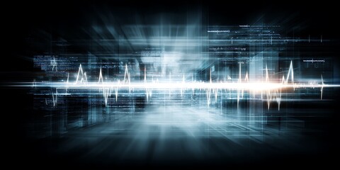 Digital heartbeat with data flow effects