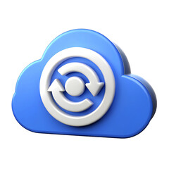 Cloud Computing Data Synchronization  Backup Icon  3D Render