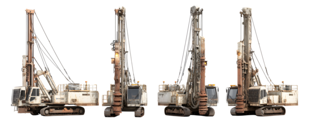 Isolated Clean Transparent-Background Four track mounted drilling r transparent background, PNG cutout, ideal for marketing materials and graphic design, premium resource