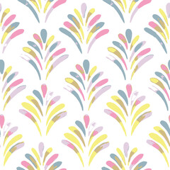 Spring colored Art deco floral pattern of geometric shapes in , Brown with its tint, ornament, fabric, wallpaper, Vintage minimalistic background. Spring colors Abstract Design 