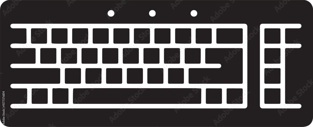 Aufkleber simple graphic illustration of a modern computer keyboard in a sleek minimalist design