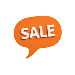 Orange Speech Bubble SALE Banner, Bold SALE Speech Bubble Graphic PNG