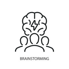 Brainstorming thin line vector icons.