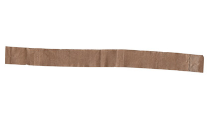 Long and straight brown kraft paper tape isolated on white background. Natural eco look for handmade decorations, visual journaling, and product packaging design.