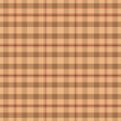 Plaid pattern with twill weave in brown.Autumn fall tartan checkered seamless pattern.Vector illustration geometric background for fabric and prints.