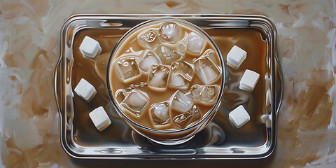 Coffee with Marshmallows on a Tray

