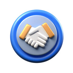 Powerful Partnership 3D Render of a Handshake Icon
