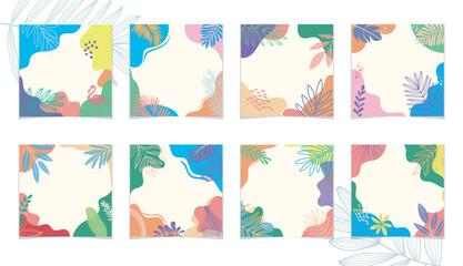 Tropical Abstract Social Media Templates for Posts and Stories