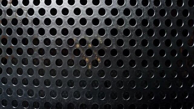 Metal surface with perforation. Applicable in industrial presentations, design projects and advertising of building materials.
