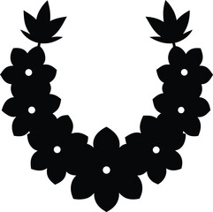 Laurel wreath icon set award olive victory vector symbol in a black filled and outlined style triumph crown sign