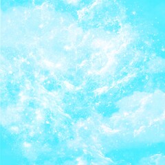 Turquoise and white abstract cloud textured background or wallpaper.
