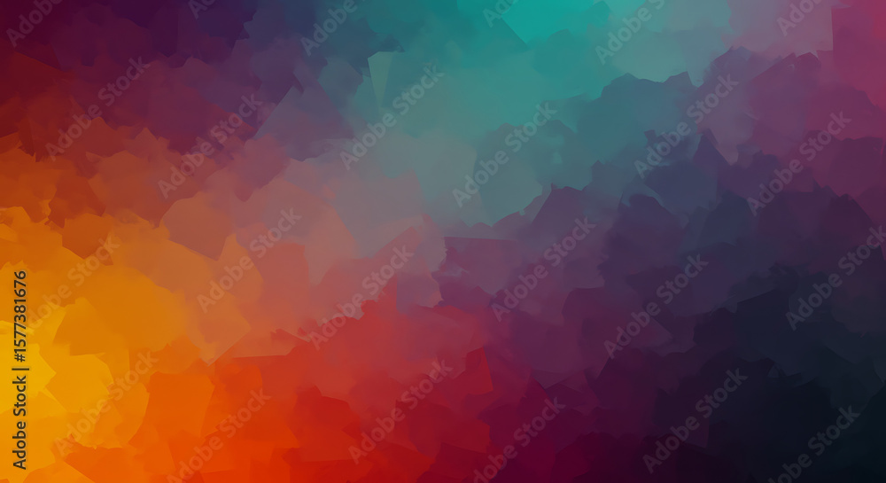 Poster A richly textured abstract background featuring an vibrant array of various colorful paint splotches and brushstrokes in a creative pattern.
