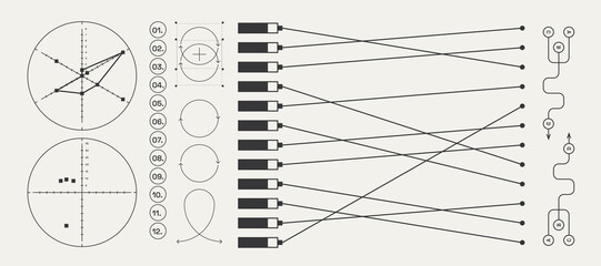 Utilitarian Graphic Set Diagrams, Shapes, Lines. Fully editable Vector assets