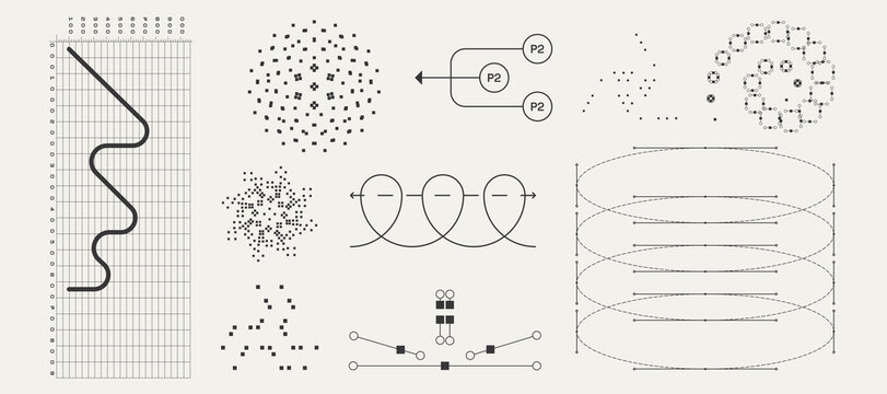 Utilitarian Graphic Set Diagrams, Shapes, Lines. Fully editable Vector assets