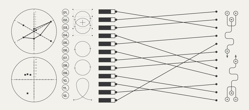 Utilitarian Graphic Set Diagrams, Shapes, Lines. Fully editable Vector assets