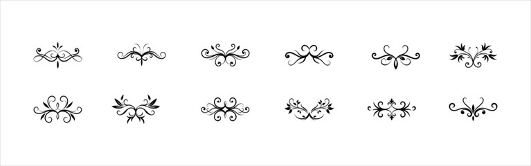 Elegant Floral Divider Set – Vintage Ornaments for Wedding and Branding