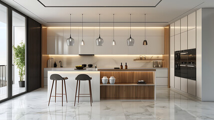 Contemporary light wood kitchen