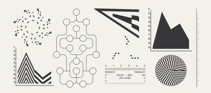 Utilitarian Graphic Set Diagrams, Shapes, Lines. Fully editable Vector assets