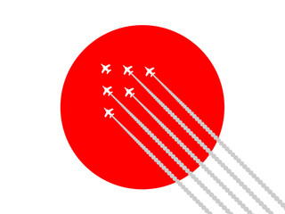 日の丸とブルーインパルス_展示飛行_CS3