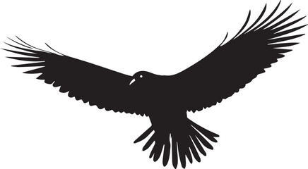 Fototapeta premium Eagle Flying in Silhouette on White Background Vector Illustration