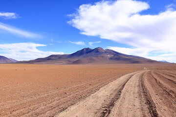 landscape on a road trip from Uyuni to the south of Bolivia