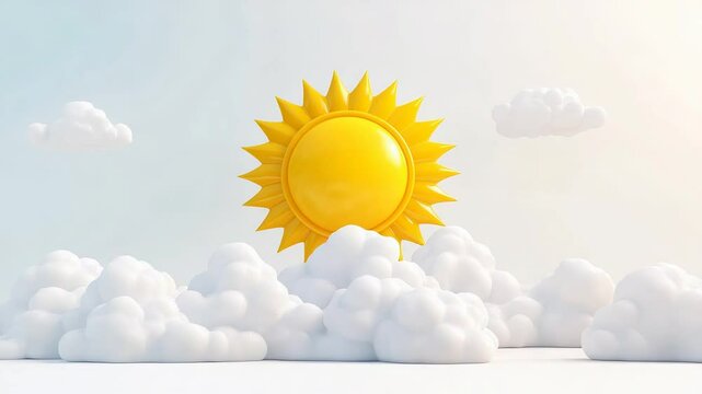 3D Rotating Sun with Dynamic Shadows and Clouds in Celestial Animation