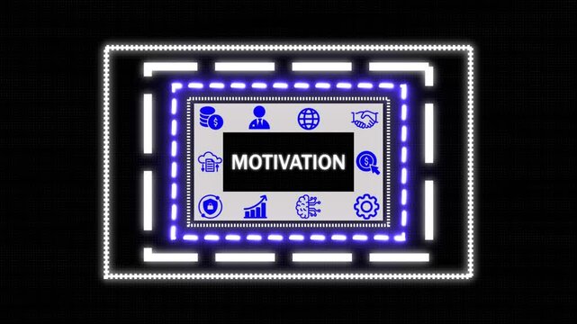 A Motivation Services button on a clear projection, Business, Technology and network concept. abstract wave technology background with blue light digital effect corporate concept.