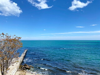 It is a pleasure for the eyes to admire the calm immensity of the sea surface on a warm spring...